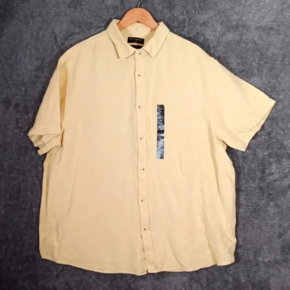 Banana Republic slim fit button up shirt linen blend short sleeve size XXLARGE m - Picture 2 of 7
